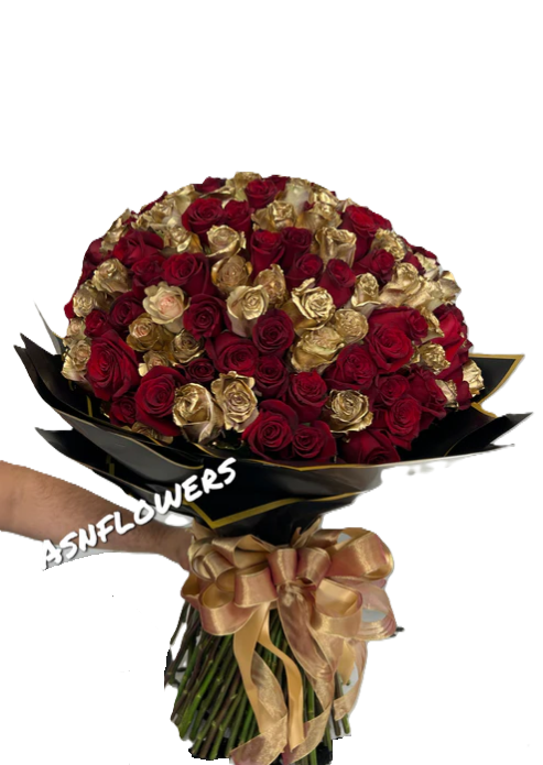 200 Hundred Red & Gold Roses