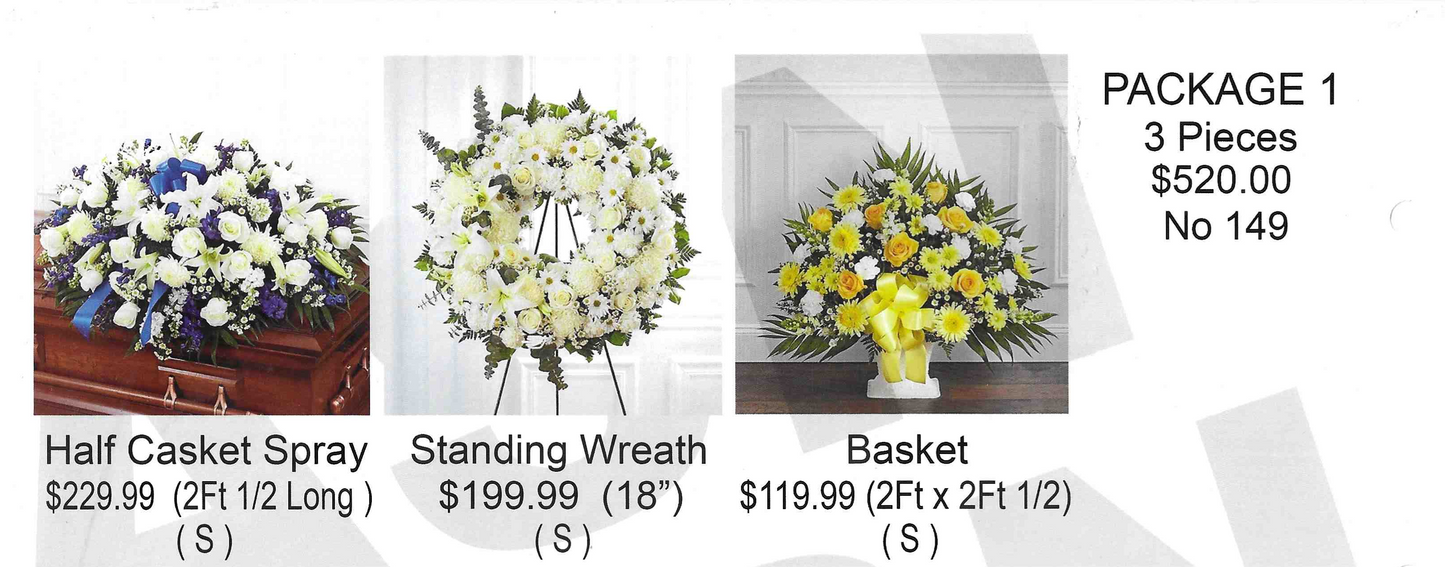 3 pieces Small funeral package