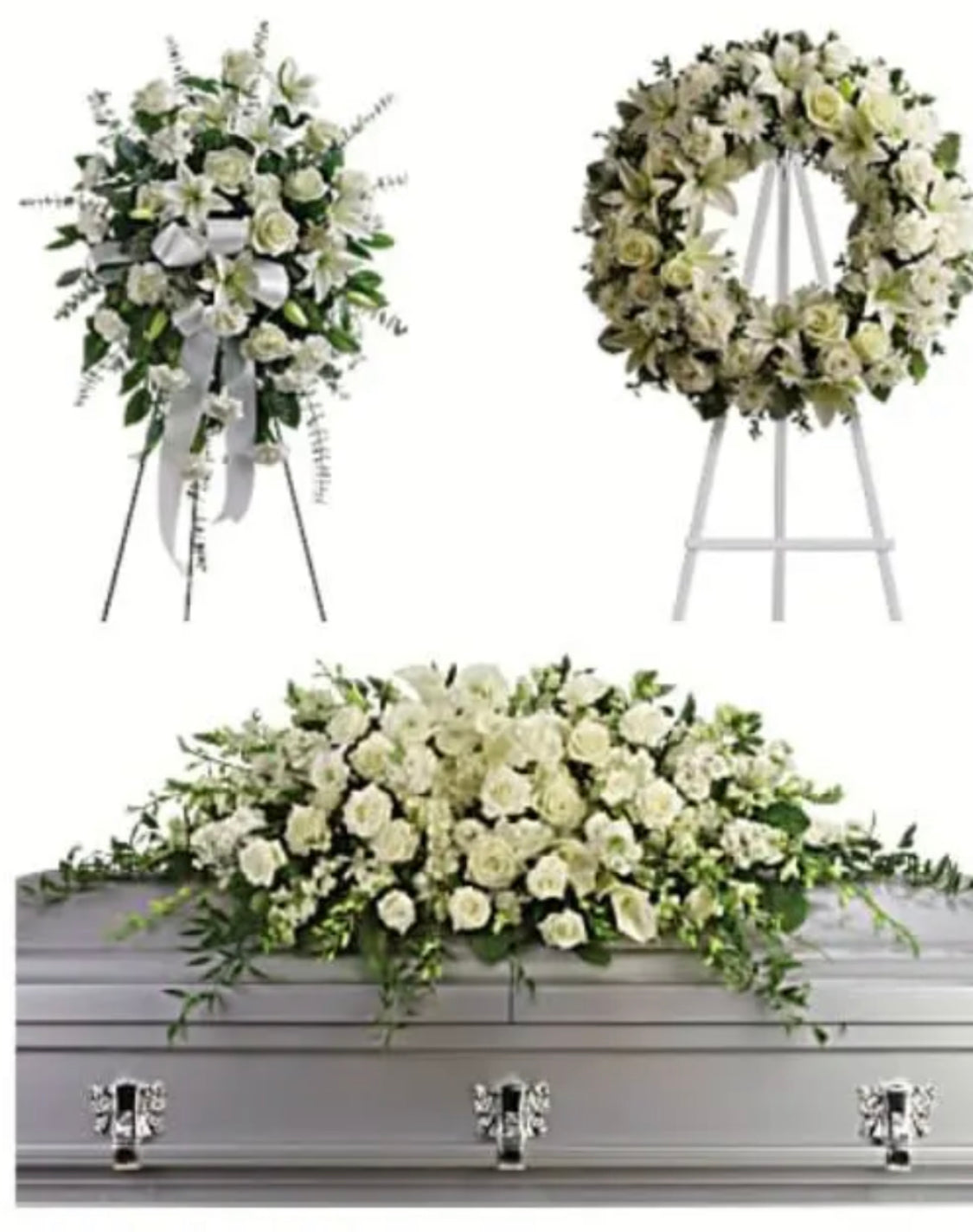 All White Funeral Package of 3