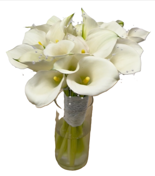 Bridal White Mini Calla Lily Bouquet