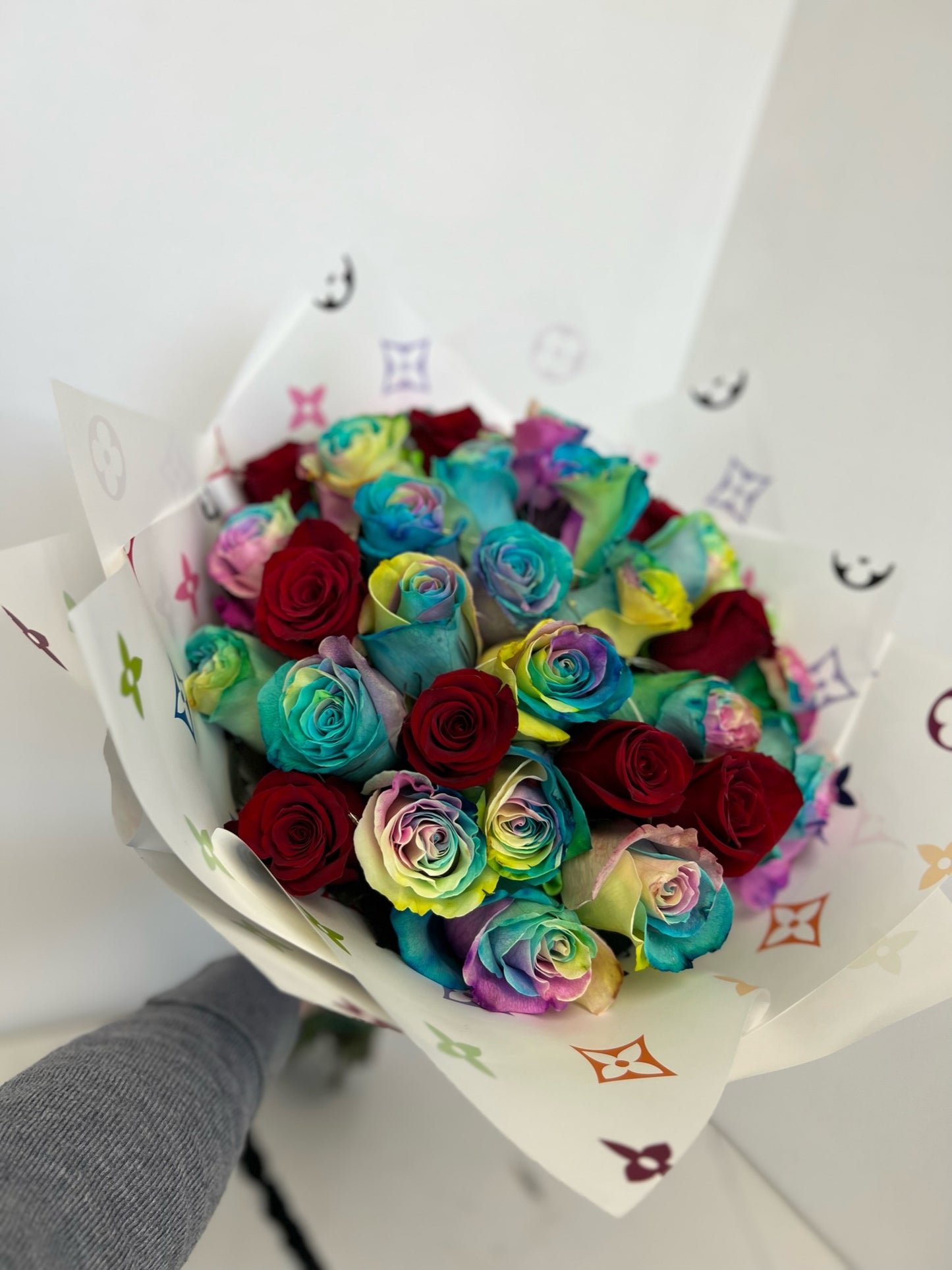 Rainbow Roses bouquet