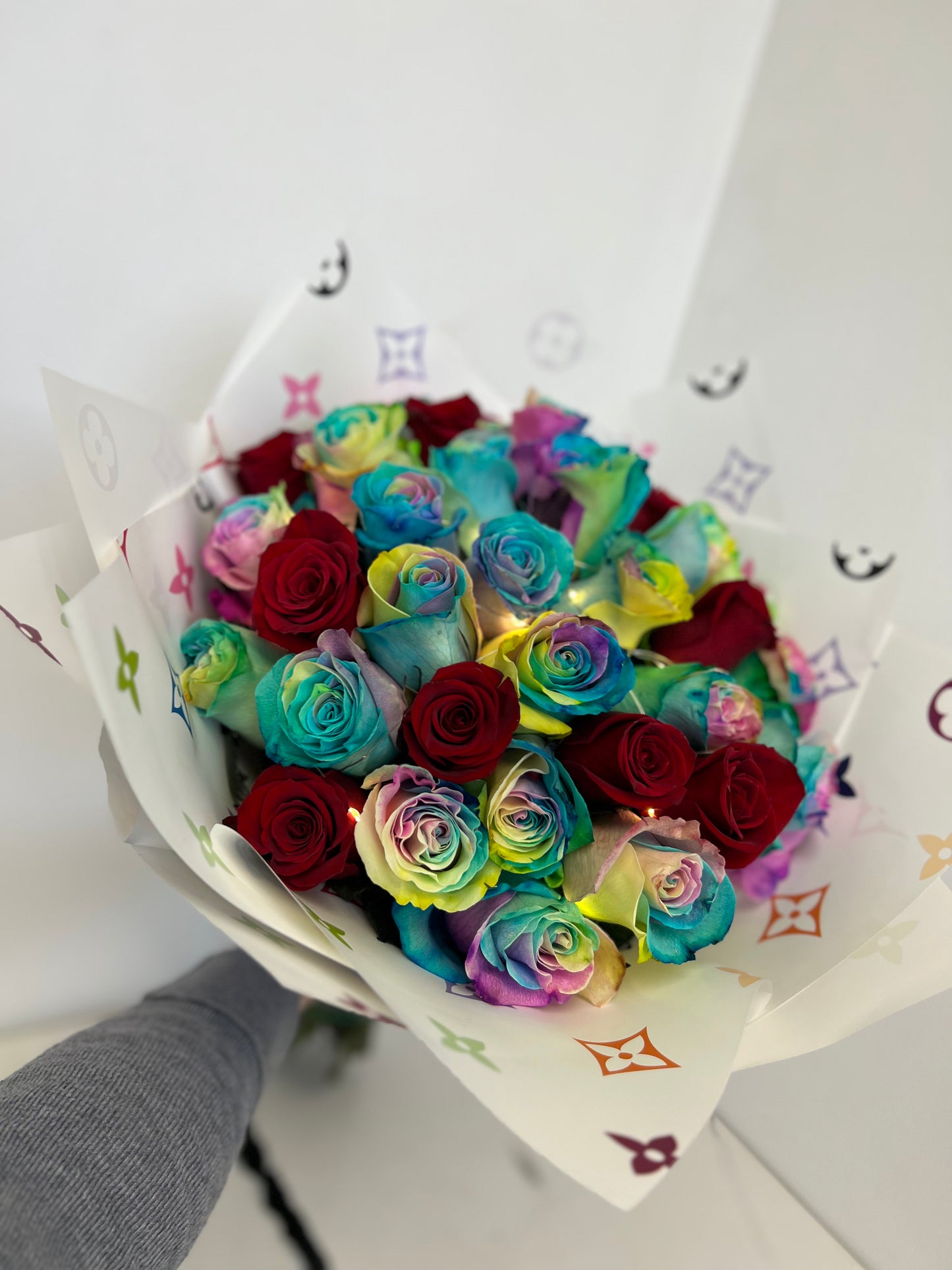 Rainbow Roses bouquet