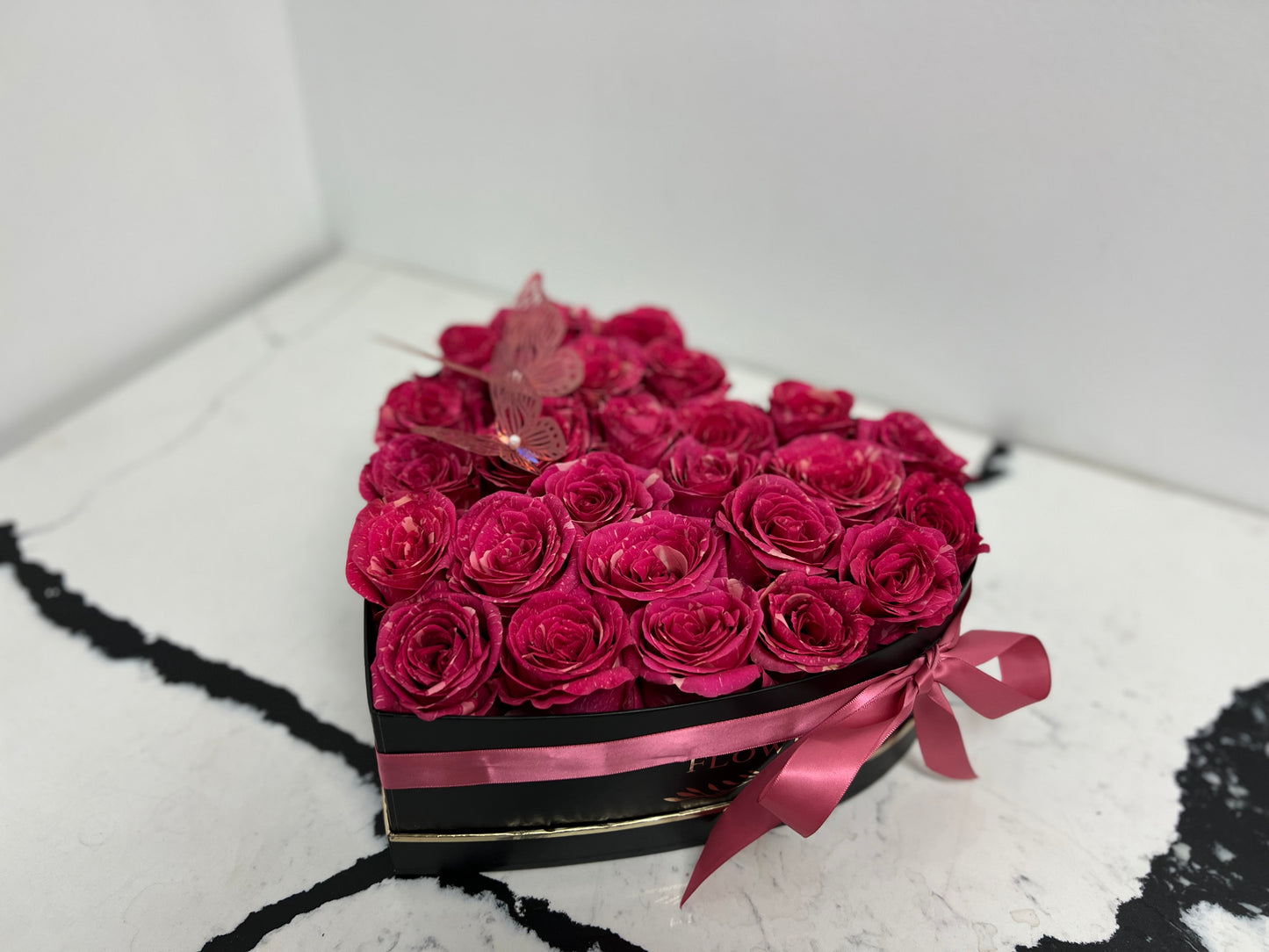 Hot pink Heart of Roses