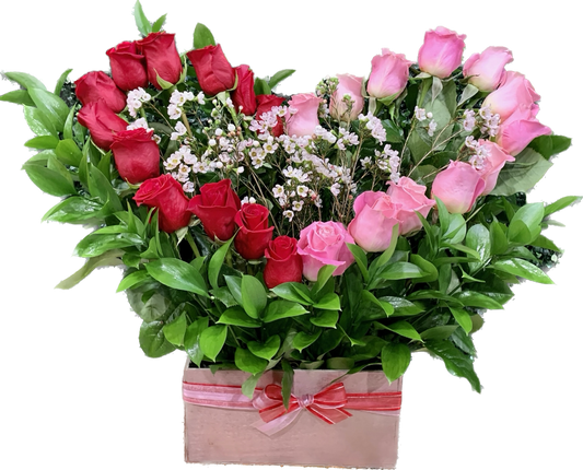 Red & Pink Heart bouquet