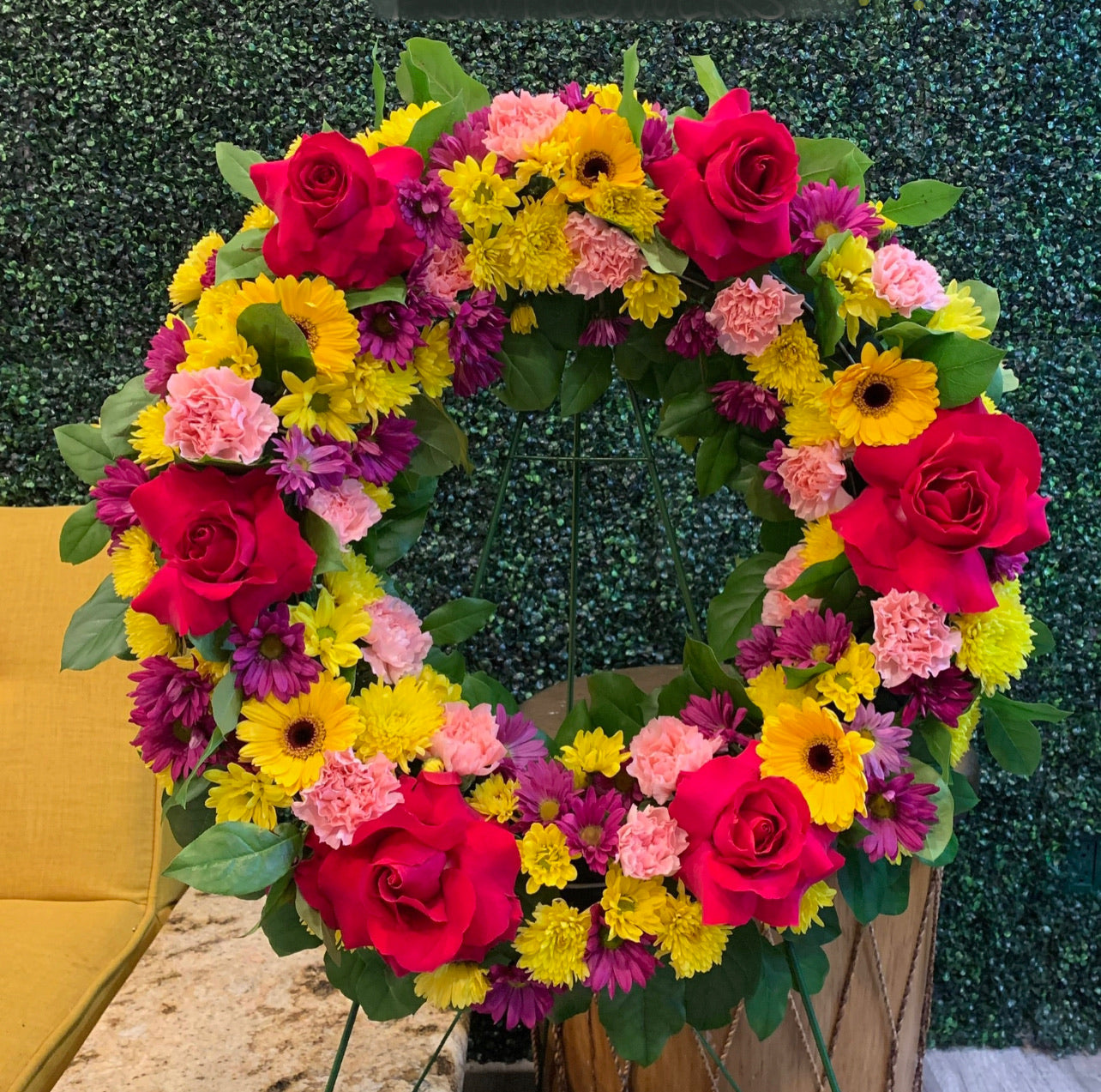 Colorful Funeral Wreath