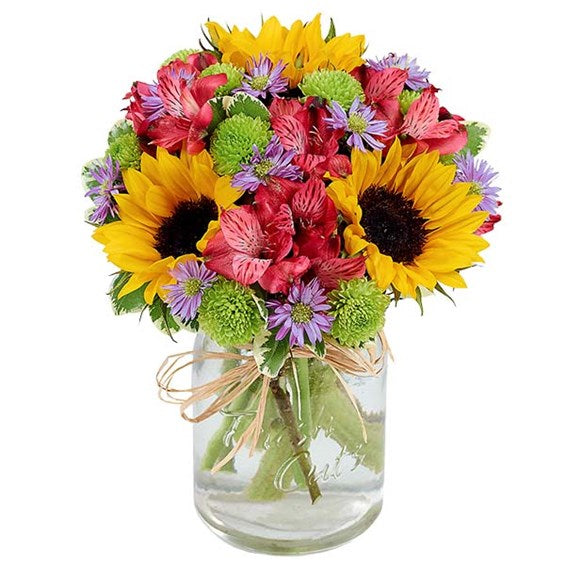 Flower Fields Mason Jar