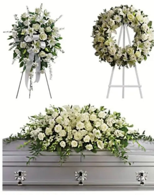 All White Funeral  Package of 3