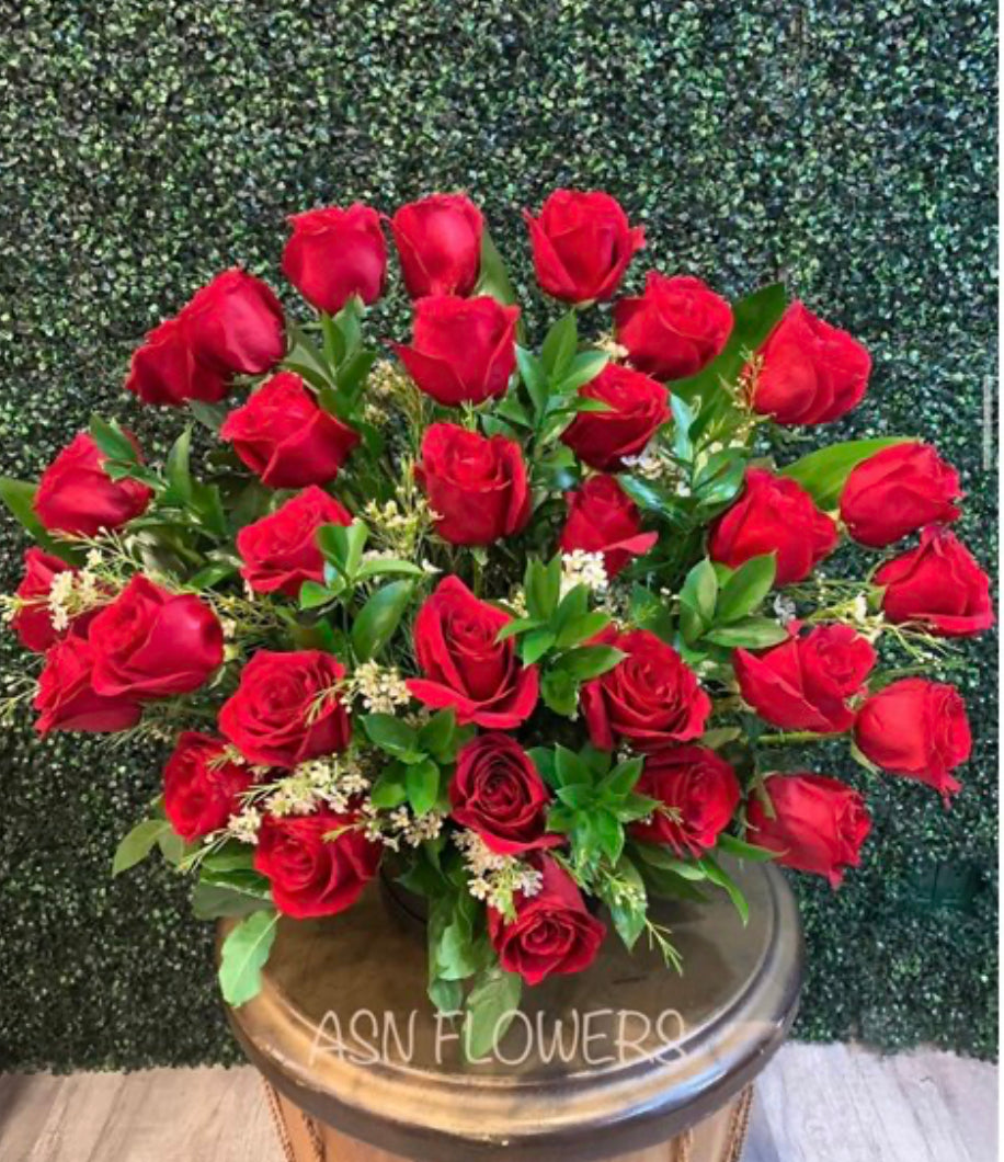 3 Dozen Roses Basket